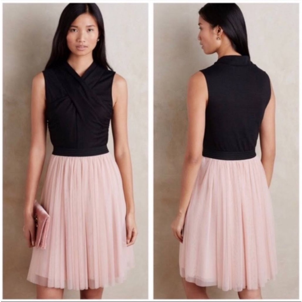 Anthropologie HD Paris Darla Tulle Ballet Midi Dress Pullover Two Toned NWT L
